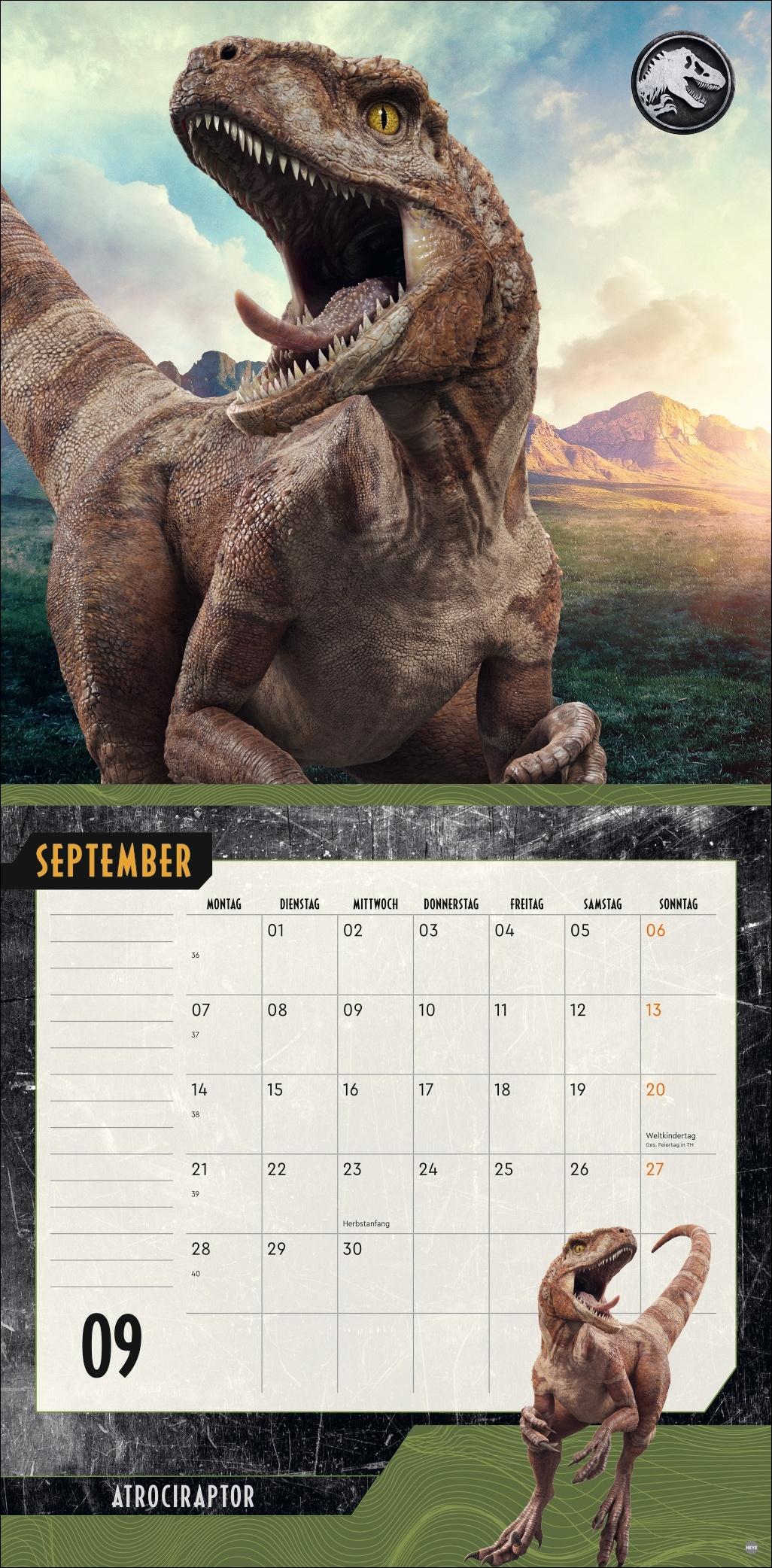 Beispielinhalt (Bild) Jurassic World Broschurkalender 2026