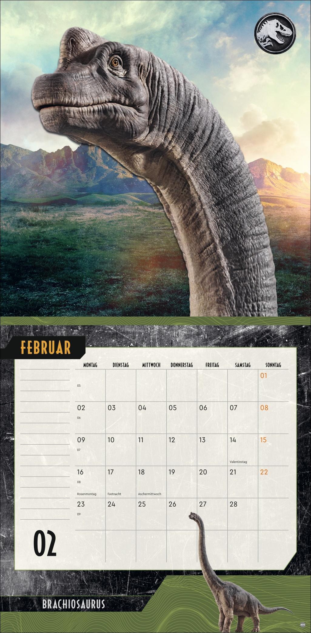 Beispielinhalt (Bild) Jurassic World Broschurkalender 2026