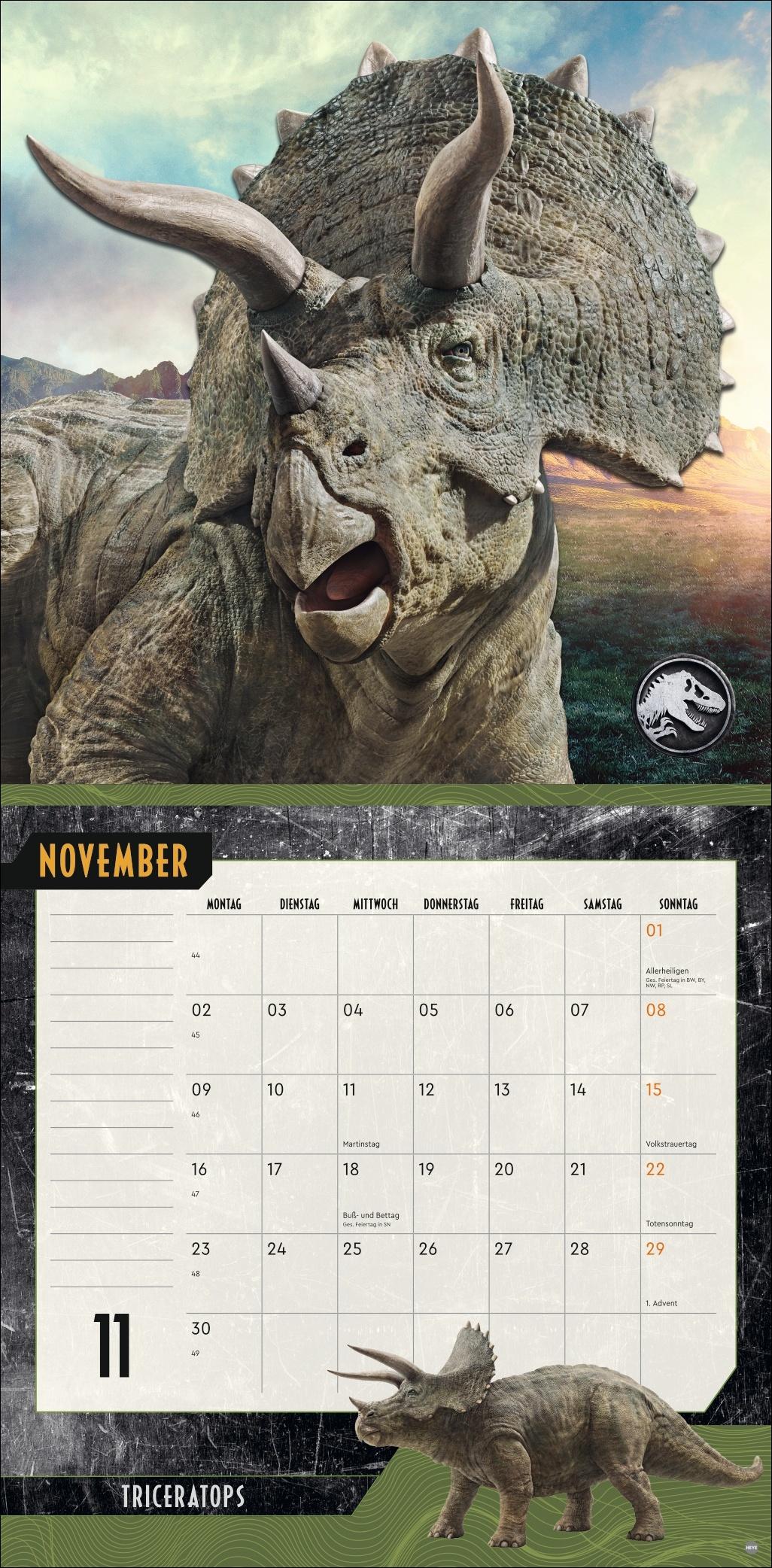 Beispielinhalt (Bild) Jurassic World Broschurkalender 2026