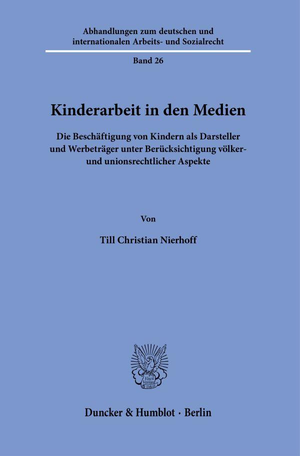 Vorderes Coverbild Kinderarbeit in den Medien