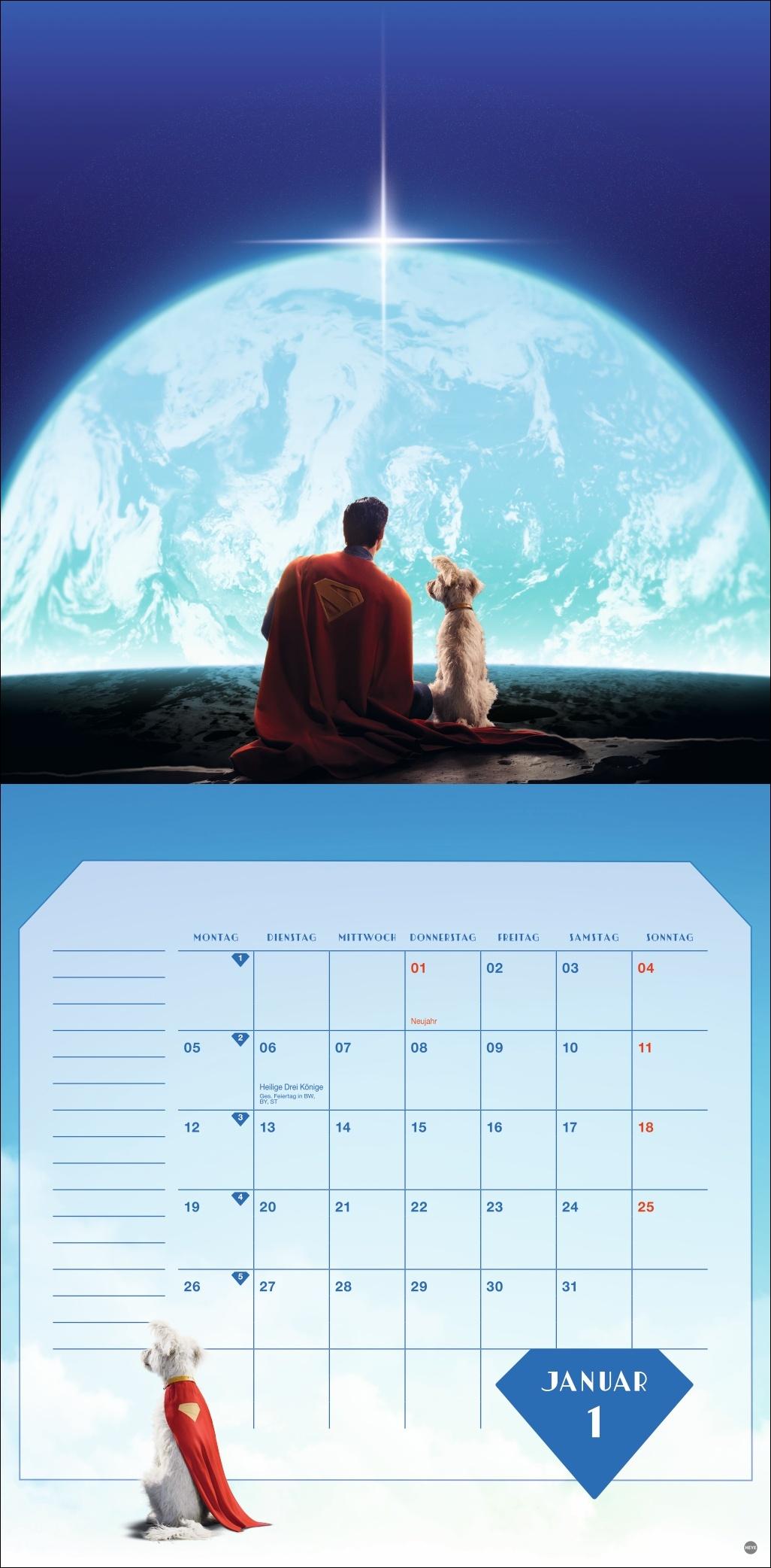 Beispielinhalt (Bild) Superman Broschurkalender 2026