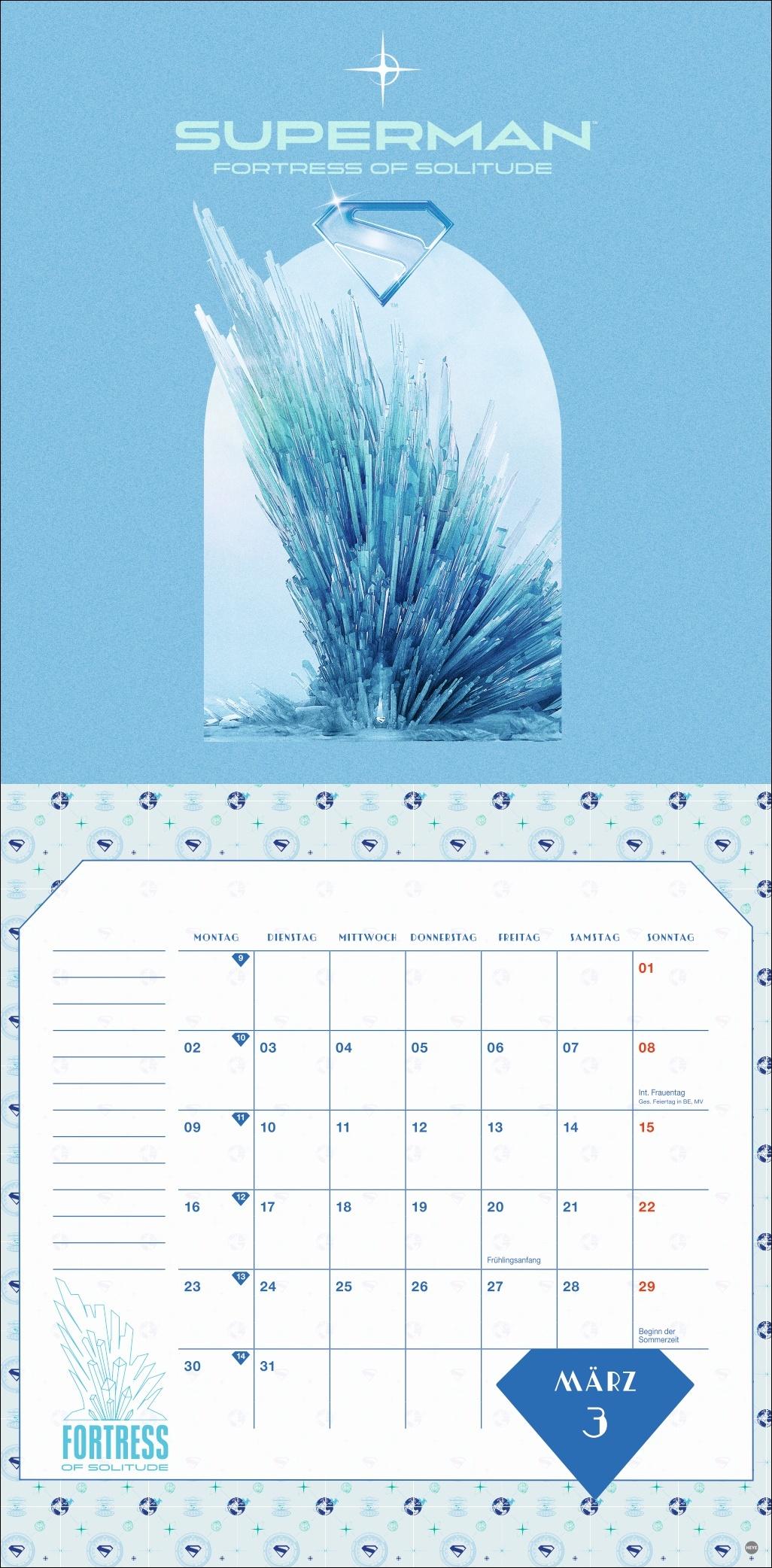 Beispielinhalt (Bild) Superman Broschurkalender 2026