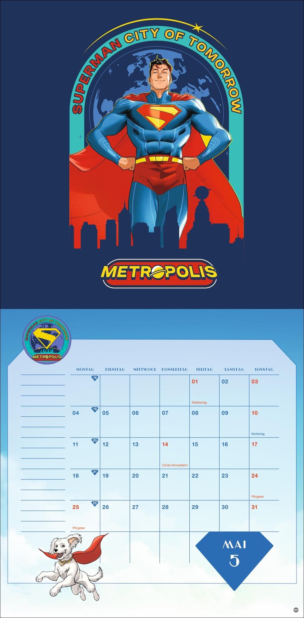 Beispielinhalt (Bild) Superman Broschurkalender 2026