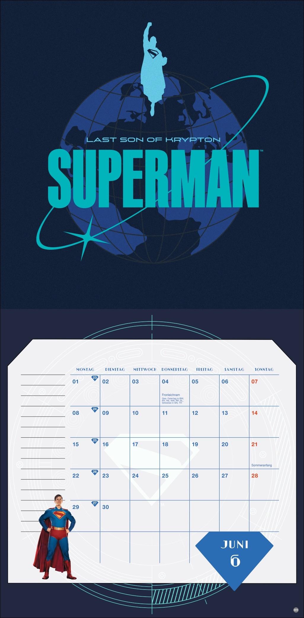Beispielinhalt (Bild) Superman Broschurkalender 2026