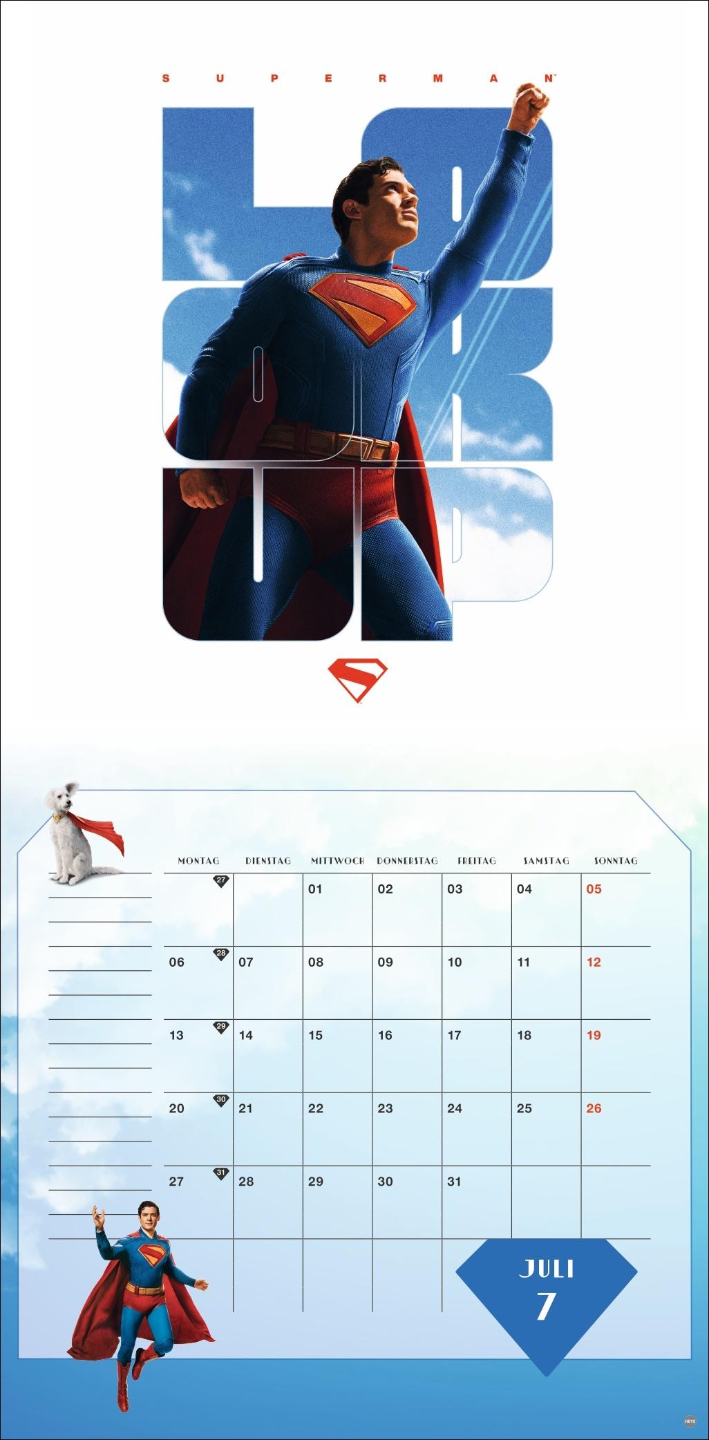 Beispielinhalt (Bild) Superman Broschurkalender 2026