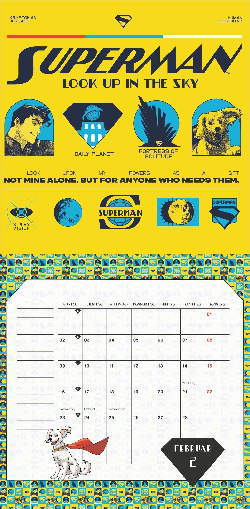 Beispielinhalt (Bild) Superman Broschurkalender 2026