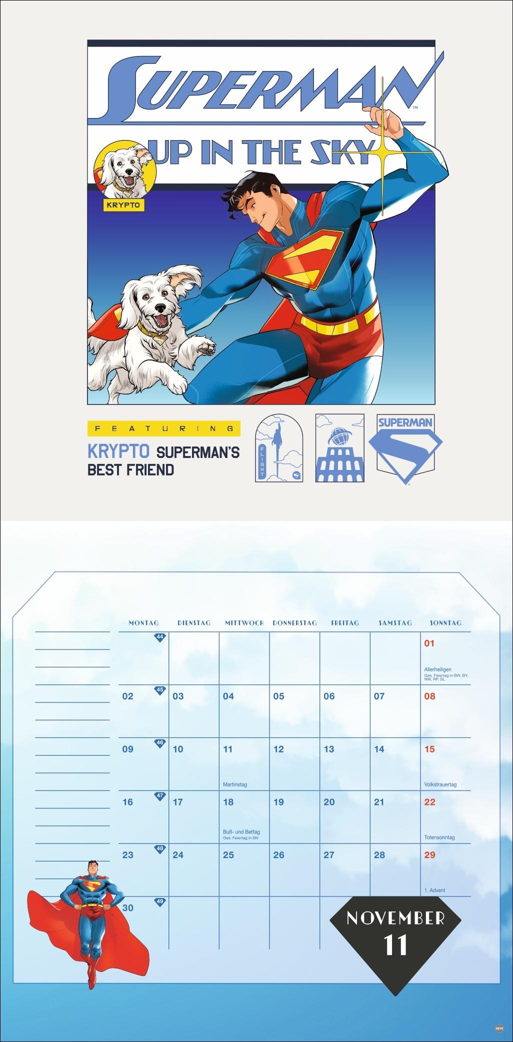 Beispielinhalt (Bild) Superman Broschurkalender 2026