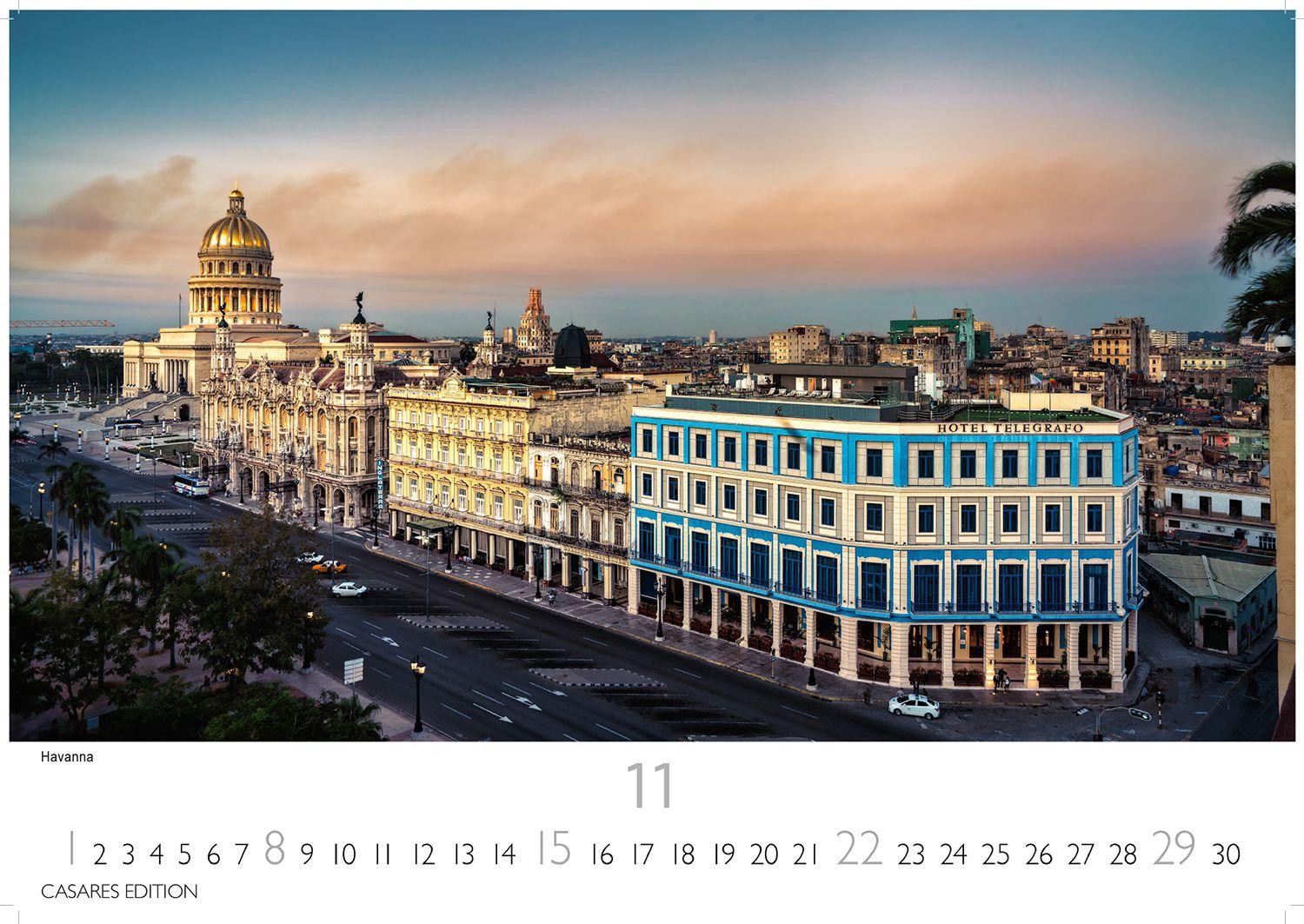 Beispielinhalt (Bild) Cuba Kalender 2026 - Wandkalender | Fotokalender Karibik 24x35cm - Karibische Bilder voller Lebensfreude, stilvolle Fotokunst für Küche, Büro oder Wohnzimmer