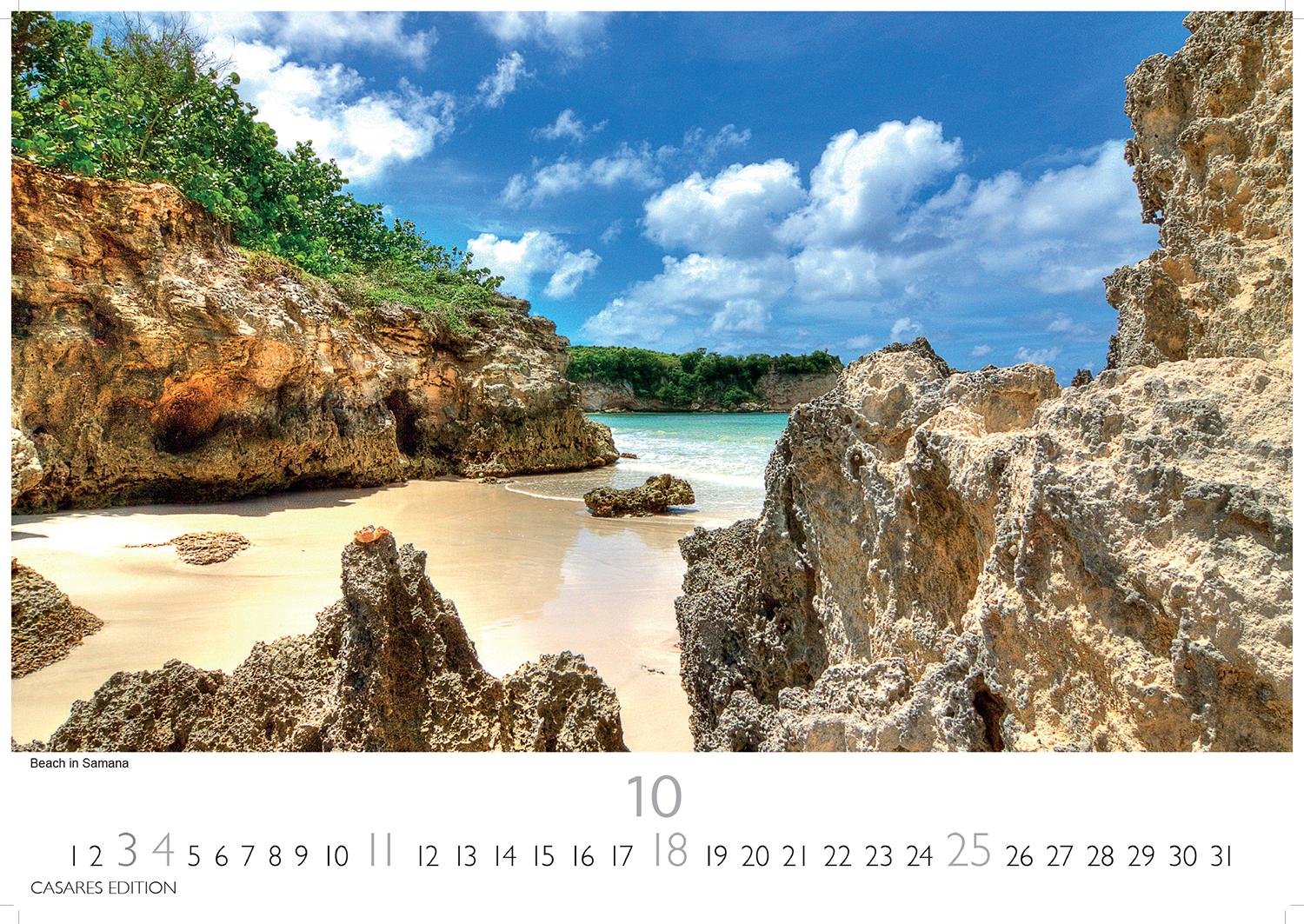 Beispielinhalt (Bild) Dominikanische Republik Kalender 2026 - Wandkalender | Fotokalender Südamerika 24x35cm - Bildkalender mit exotischen Motiven, ideal für Strandfans, Weltenbummler & Karibikträumer