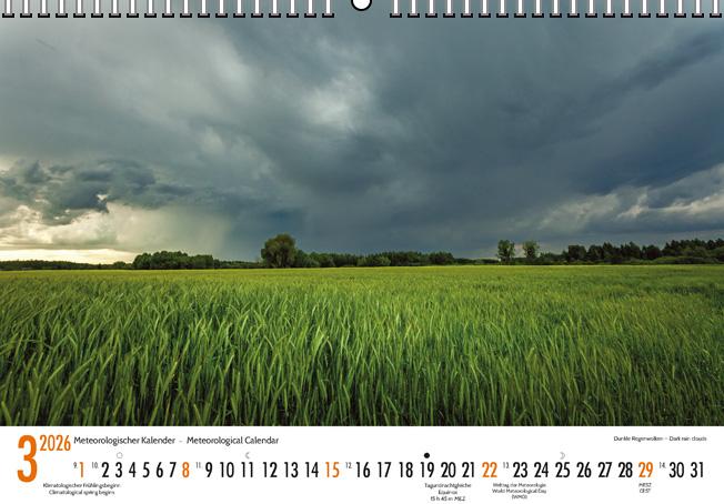 Beispielinhalt (Bild) Meteorologischer Kalender 2026 Meteorological Calendar