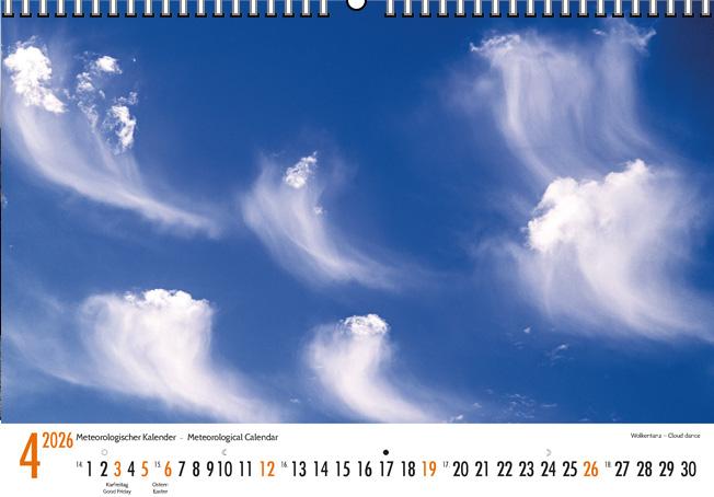 Beispielinhalt (Bild) Meteorologischer Kalender 2026 Meteorological Calendar