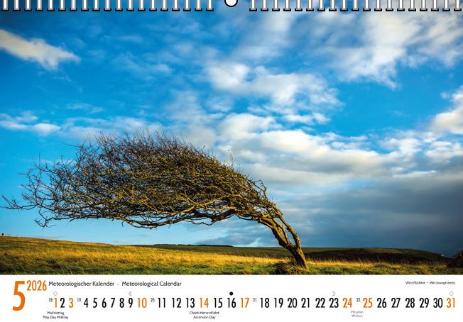 Beispielinhalt (Bild) Meteorologischer Kalender 2026 Meteorological Calendar