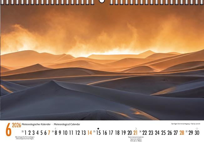 Beispielinhalt (Bild) Meteorologischer Kalender 2026 Meteorological Calendar