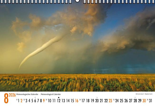 Beispielinhalt (Bild) Meteorologischer Kalender 2026 Meteorological Calendar