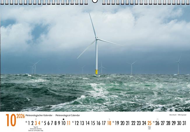 Beispielinhalt (Bild) Meteorologischer Kalender 2026 Meteorological Calendar