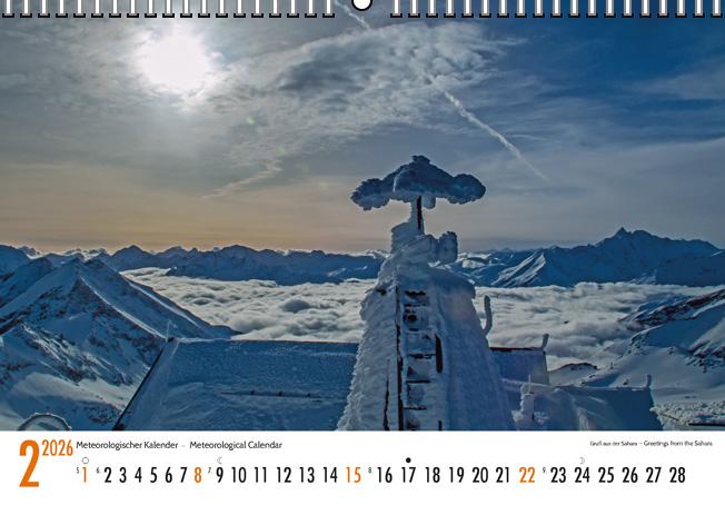 Beispielinhalt (Bild) Meteorologischer Kalender 2026 Meteorological Calendar