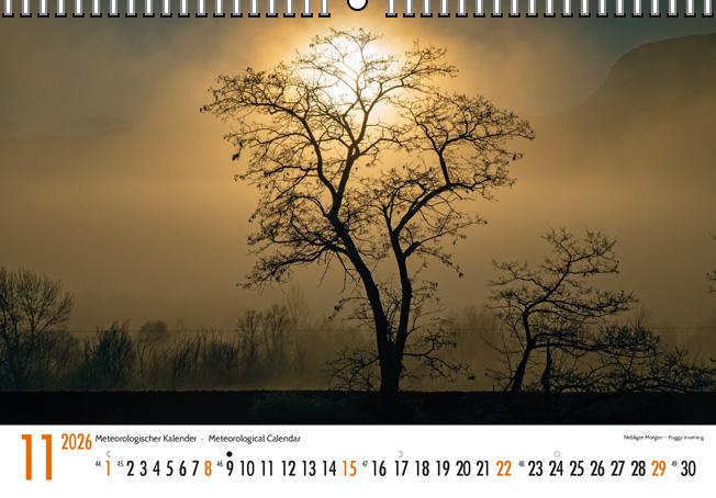 Beispielinhalt (Bild) Meteorologischer Kalender 2026 Meteorological Calendar