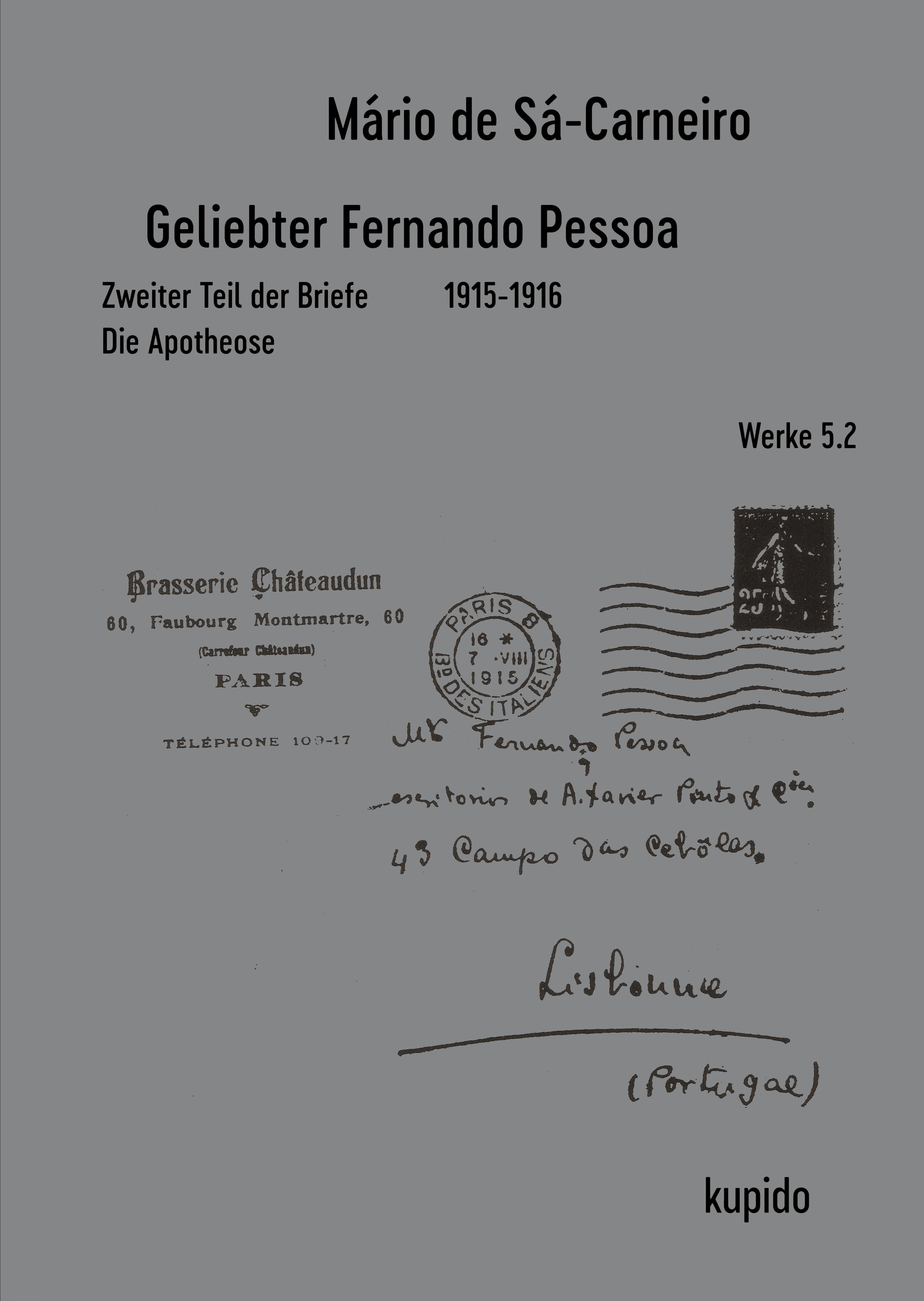 Vorderes Coverbild Geliebter Fernando Pessoa Zweiter Teil der Briefe 1915-1916