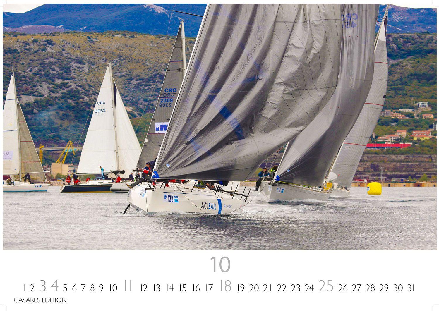 Beispielinhalt (Bild) Segeln Kalender 2026 - Wandkalender | Fotokalender Sport 35x50cm | mit beeindruckenden Segelschiffen - für alle, die das Meer, Wind und Weite lieben