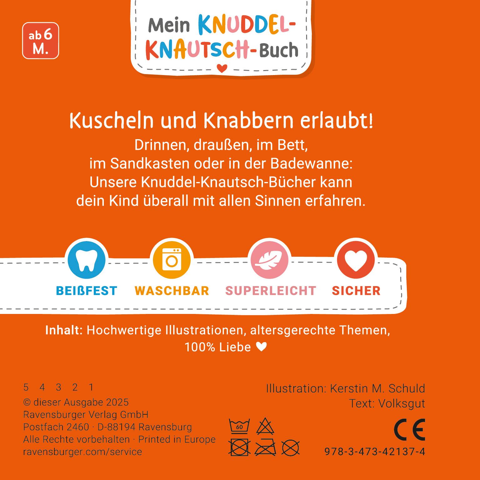 Rückseitencover Mein Knuddel-Knautsch-Buch: Alle meine Kinderreime; weiches Stoffbuch, waschbares Badebuch, Babyspielzeug ab 6 Monate