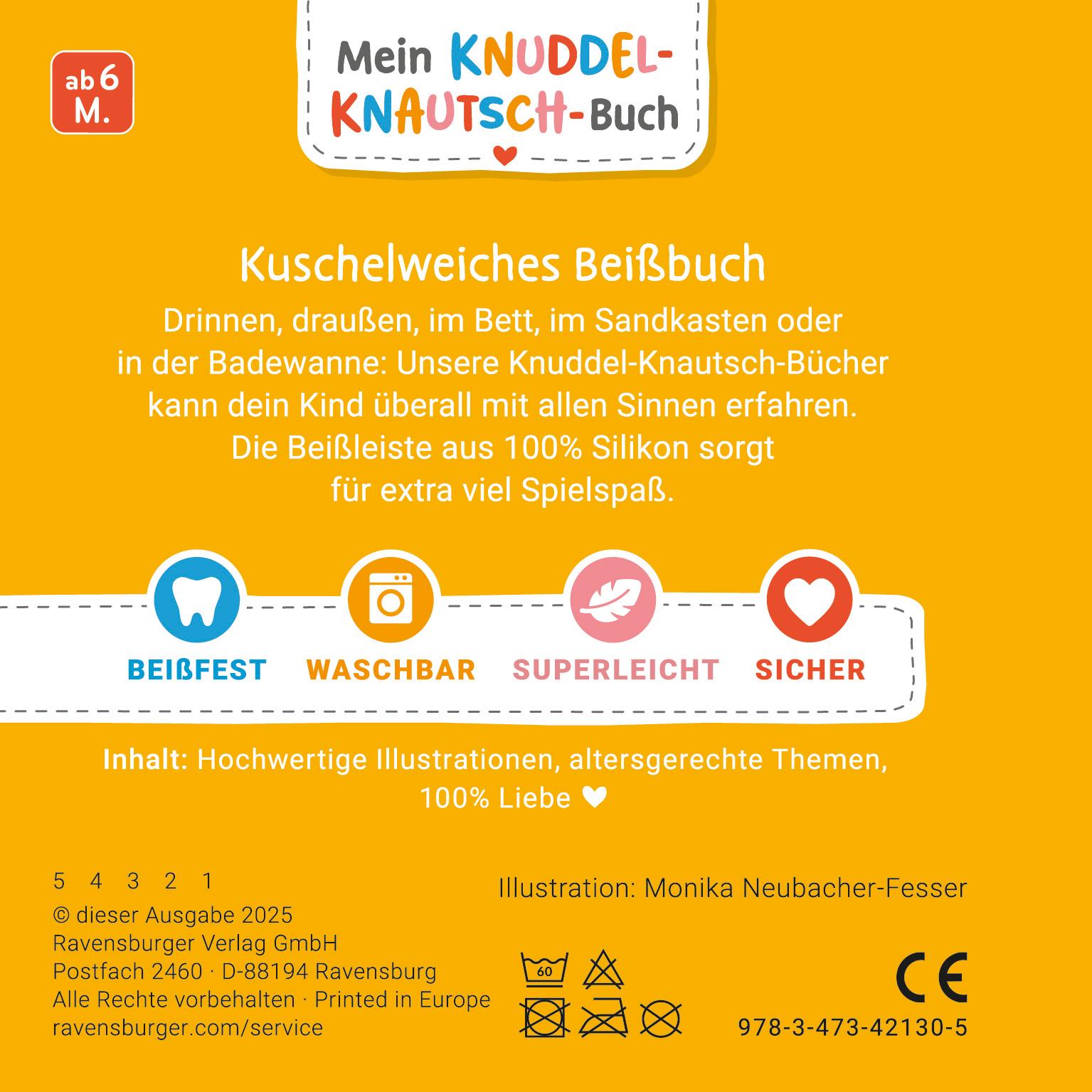 Rückseitencover Mein Knuddel-Knautsch-Buch: flip&pop. Meine Welt (mit Pop-it Beißleiste); weiches Stoffbuch, waschbares Badebuch, Babyspielzug ab 0 Monate, Sensorik Spielzeug aus Silikon