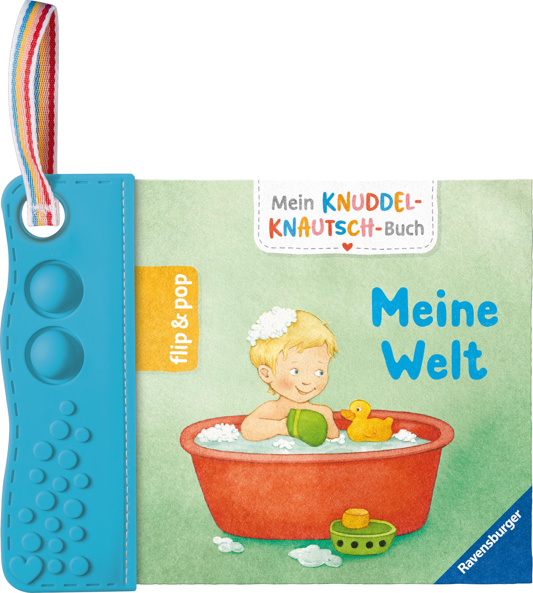 Vorderes Coverbild Mein Knuddel-Knautsch-Buch: flip&pop. Meine Welt (mit Pop-it Beißleiste); weiches Stoffbuch, waschbares Badebuch, Babyspielzug ab 0 Monate, Sensorik Spielzeug aus Silikon