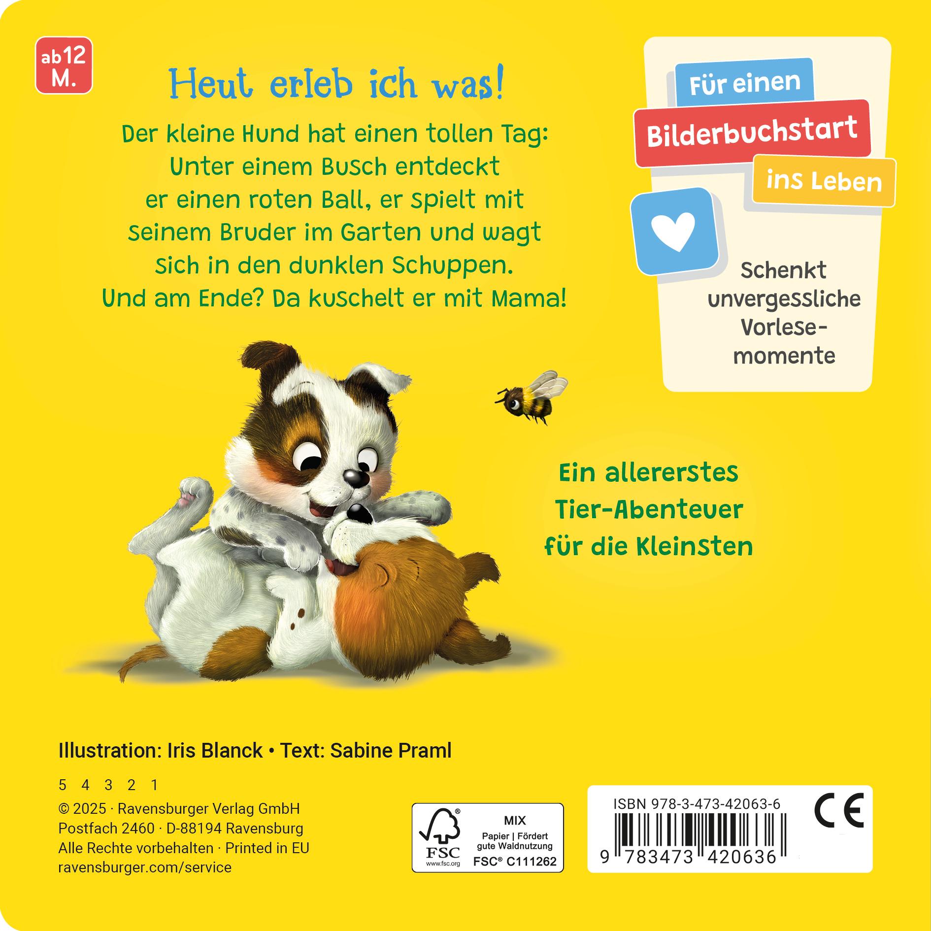 Rückseitencover "Hallo, hier bin ich!", ruft der kleine Hund