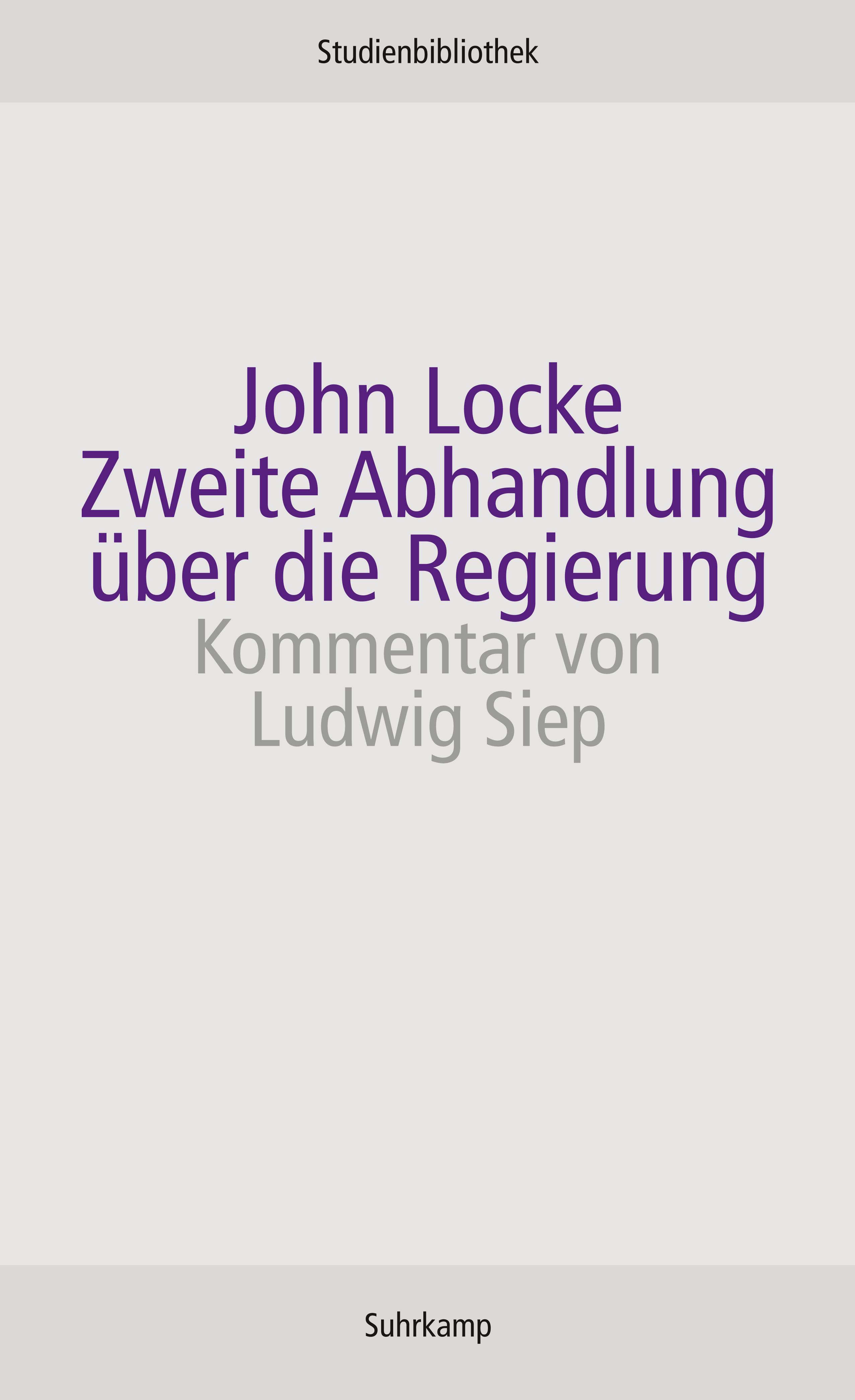 Vorderes Coverbild Zweite Abhandlung über die Regierung