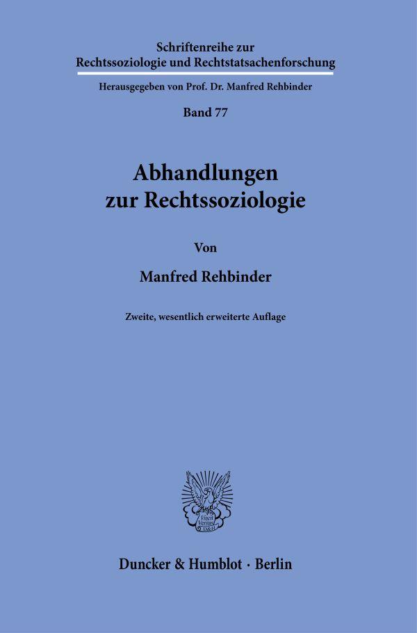 Vorderes Coverbild Abhandlungen zur Rechtssoziologie