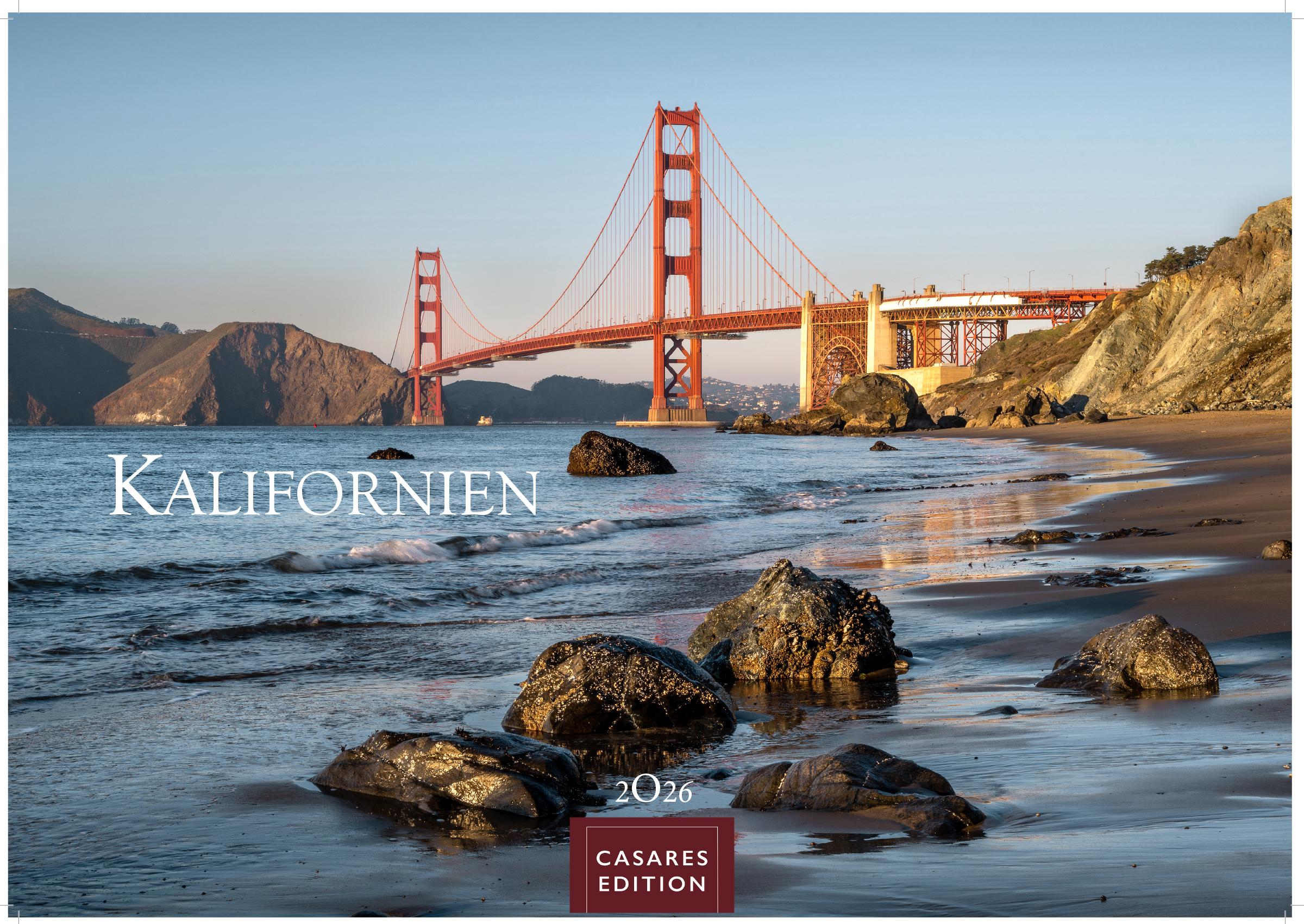 Vorderes Coverbild Kalifornien Kalender 2026 - Wandkalender | Fotokalender Nordamerika 24x35cm - Sonnenstaat pur: Strände, Städte & Naturwunder als stimmungsvolle Wanddeko erleben
