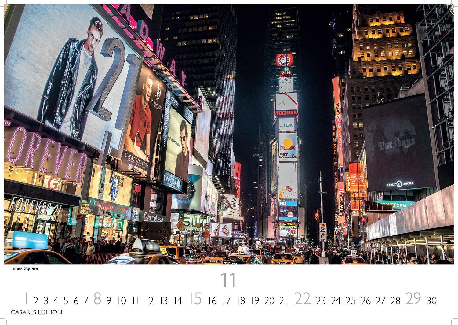 Beispielinhalt (Bild) New York Kalender 2026 - Wandkalender | Fotokalender Nordamerika 35x50cm - Skylines, Streetlife & City-Lights der Metropole als stilvolle Deko für Büro oder Zuhause