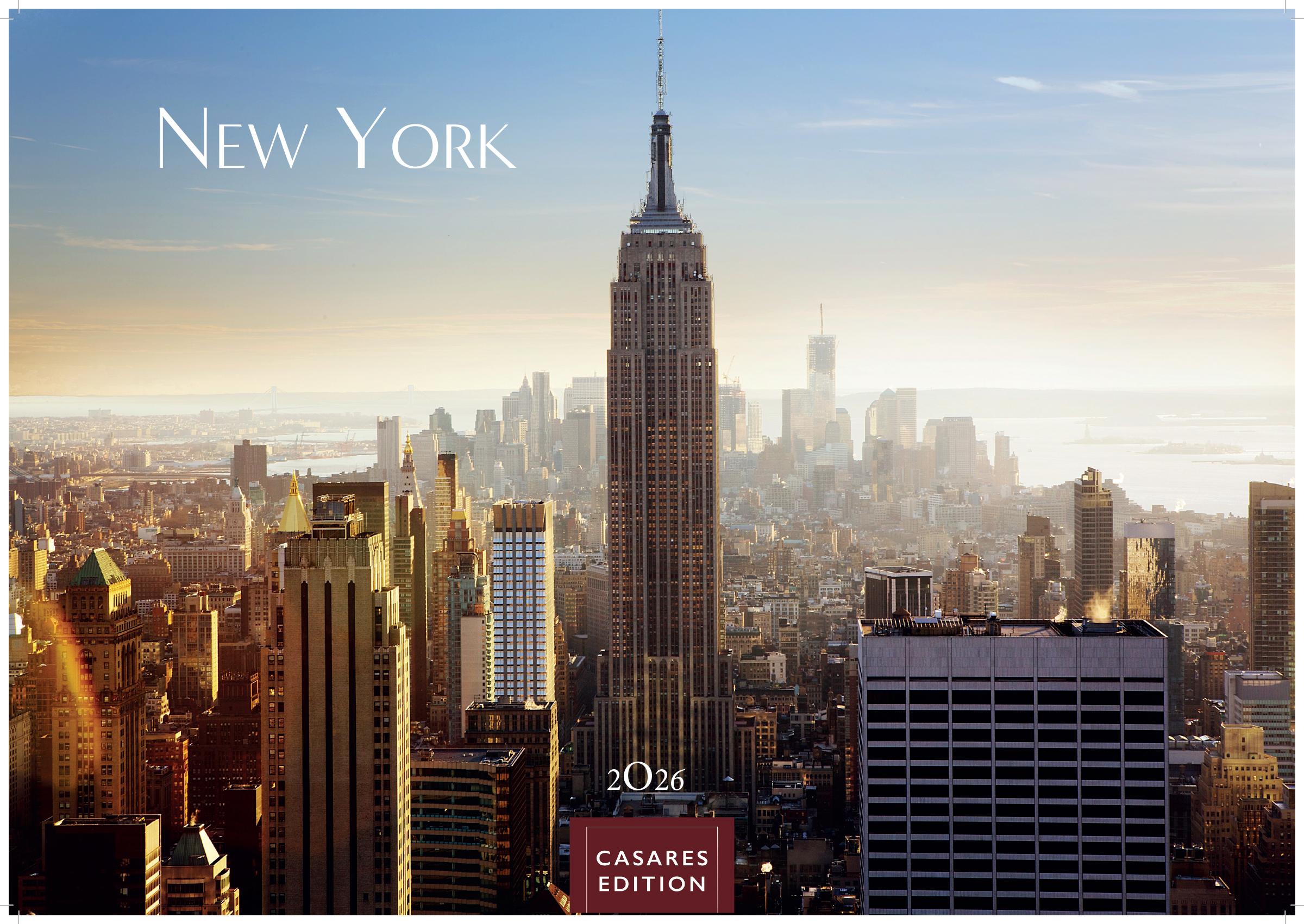 Vorderes Coverbild New York Kalender 2026 - Wandkalender | Fotokalender Nordamerika 35x50cm - Skylines, Streetlife & City-Lights der Metropole als stilvolle Deko für Büro oder Zuhause
