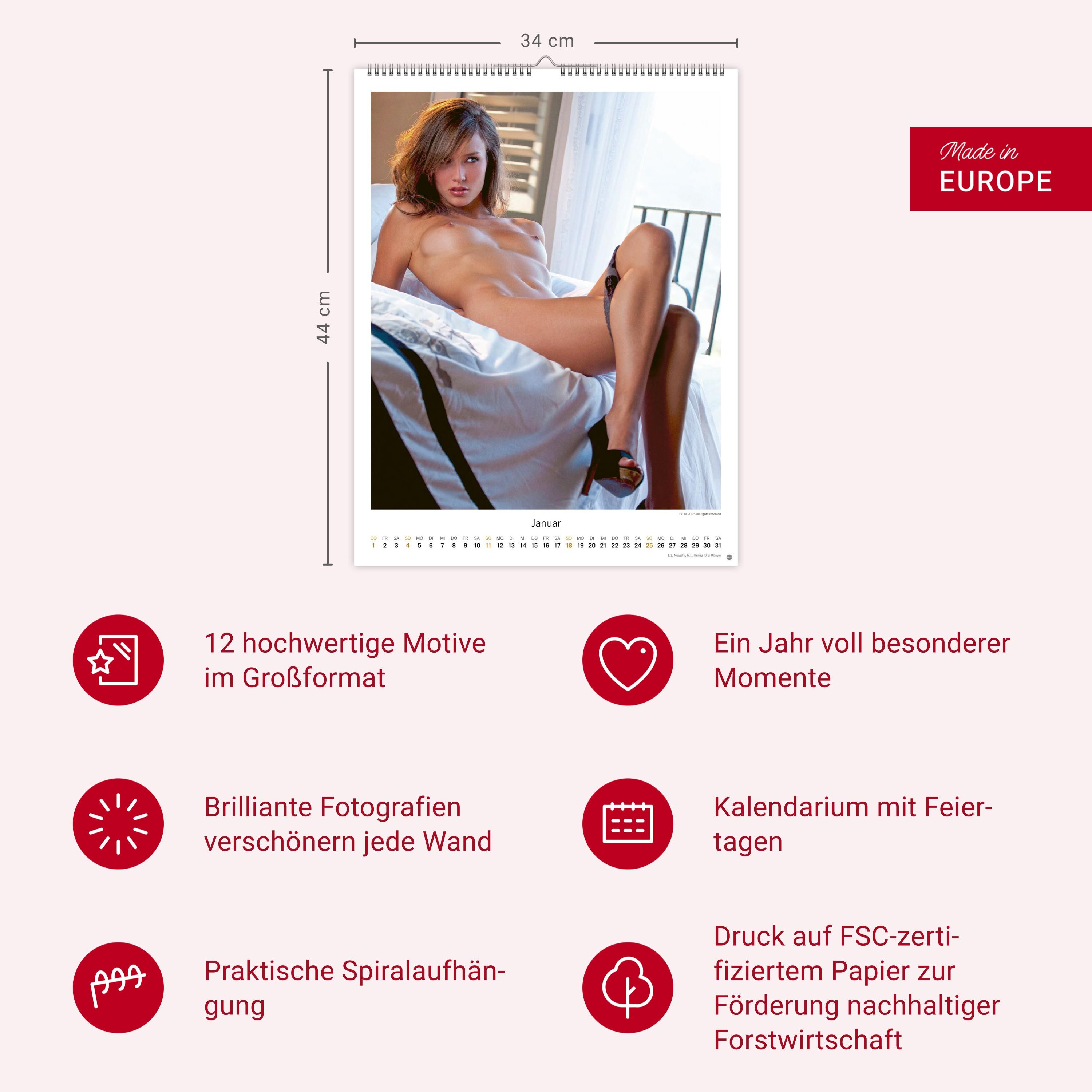 Beispielinhalt (Bild) Hot Girls Kalender 2026