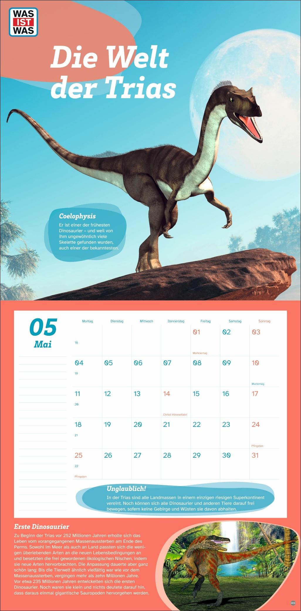 Beispielinhalt (Bild) WAS IST WAS Dinosaurier Broschurkalender 2026
