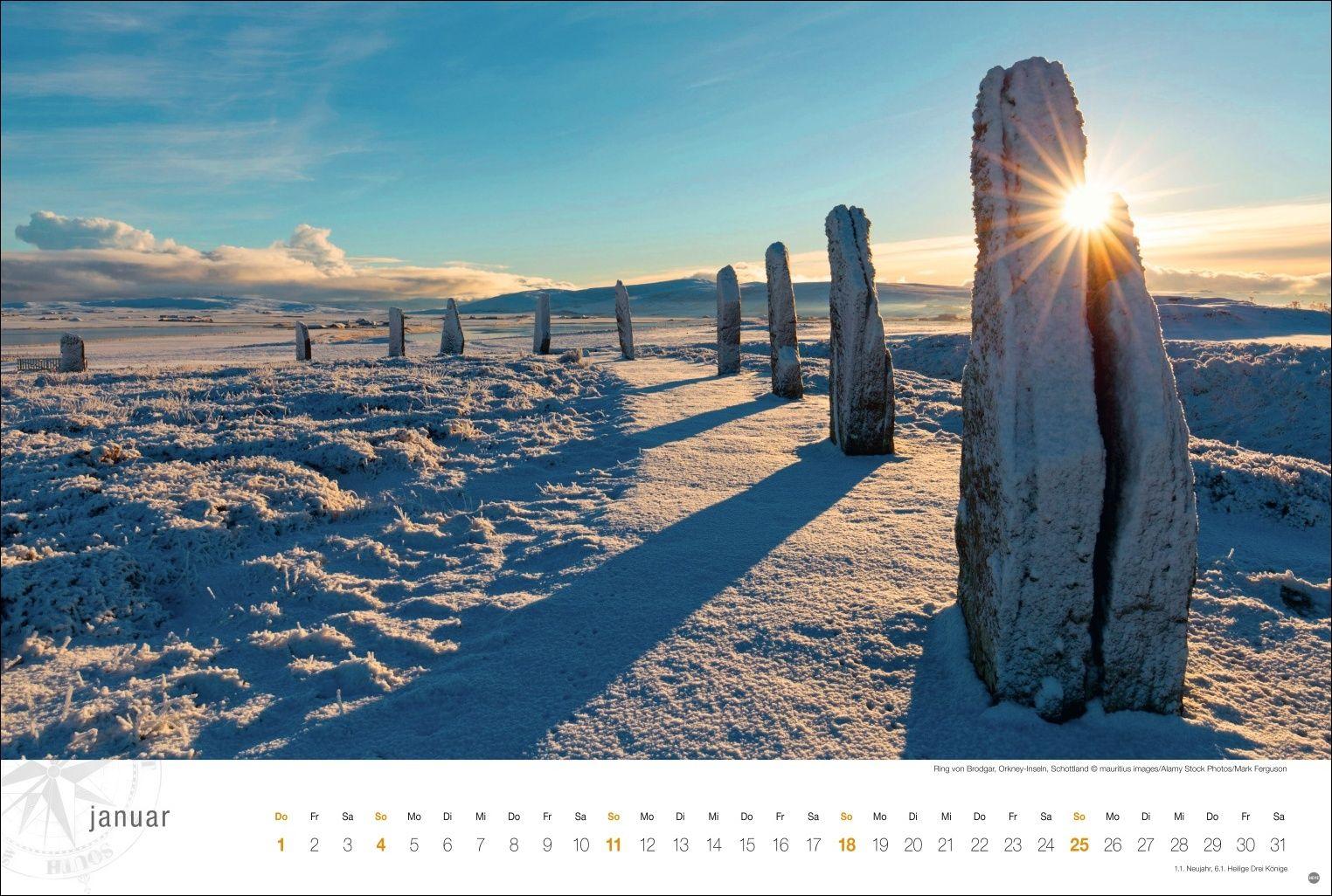 Beispielinhalt (Bild) Schottland Globetrotter Kalender 2026 - Von wilden Küsten, Seen und Bergen