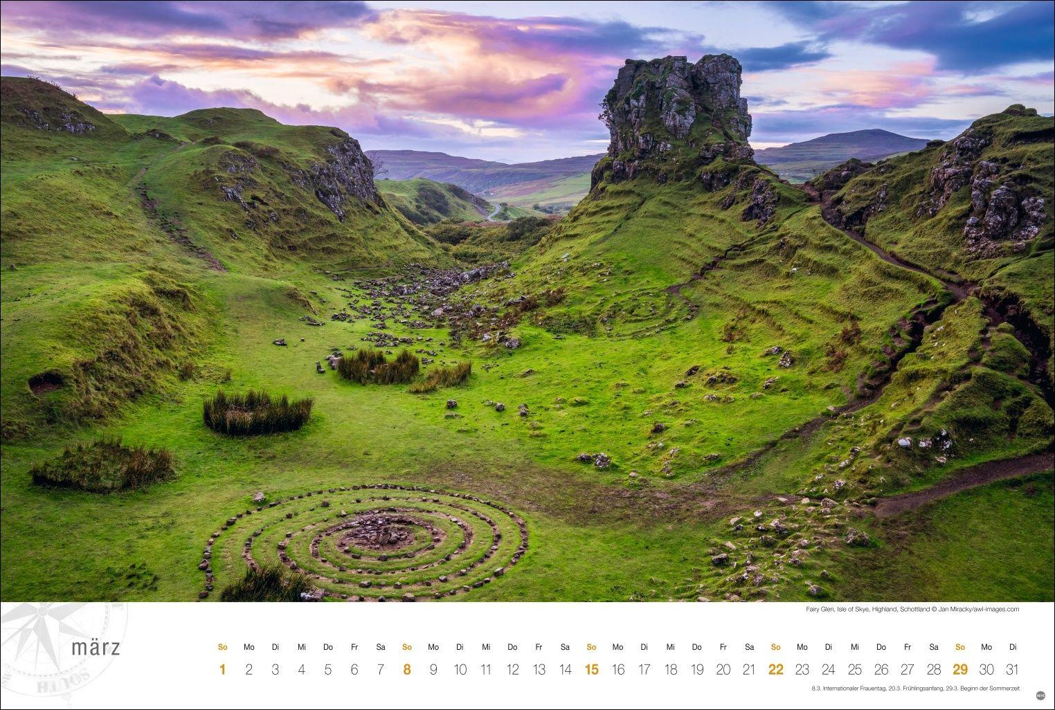 Beispielinhalt (Bild) Schottland Globetrotter Kalender 2026 - Von wilden Küsten, Seen und Bergen