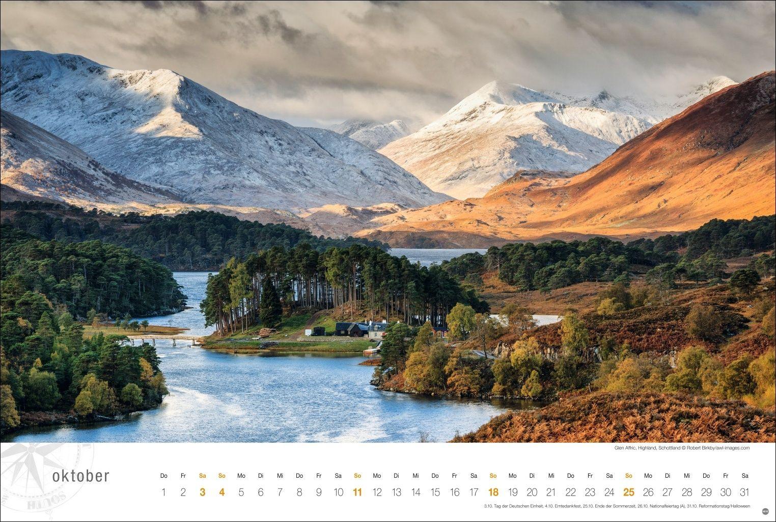 Beispielinhalt (Bild) Schottland Globetrotter Kalender 2026 - Von wilden Küsten, Seen und Bergen