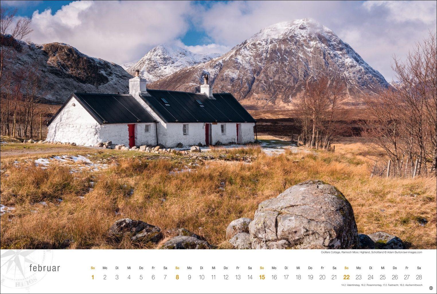 Beispielinhalt (Bild) Schottland Globetrotter Kalender 2026 - Von wilden Küsten, Seen und Bergen