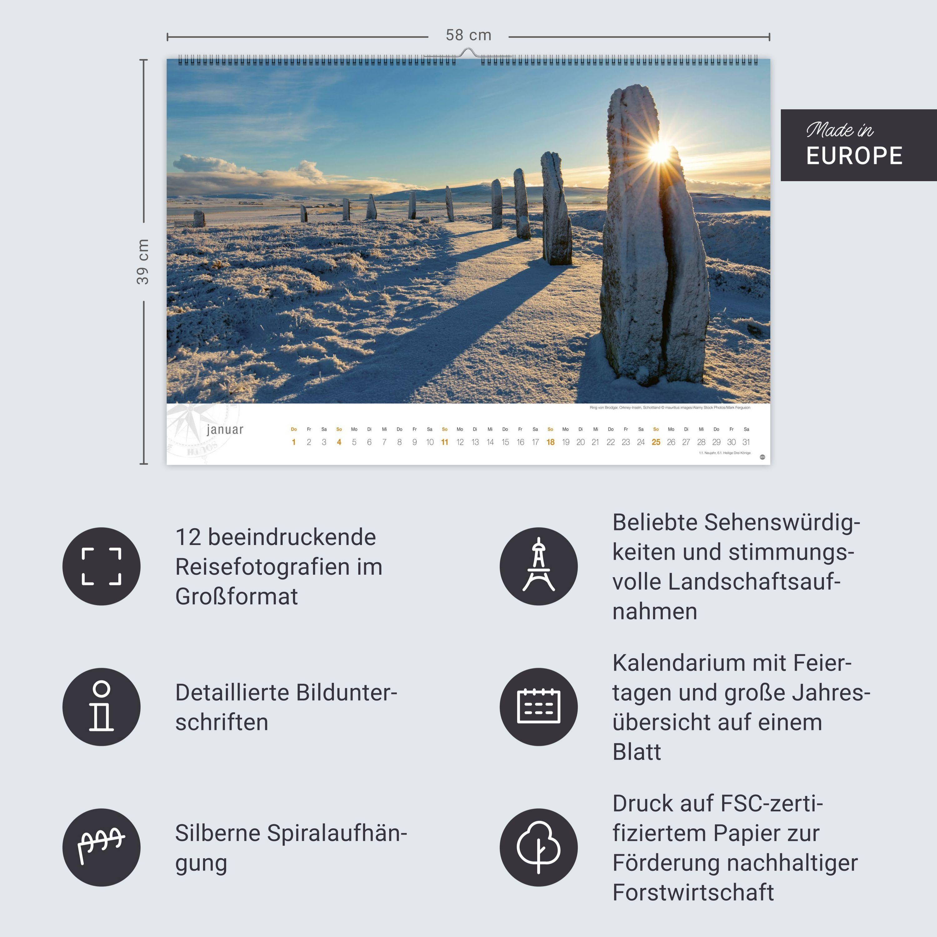 Beispielinhalt (Bild) Schottland Globetrotter Kalender 2026 - Von wilden Küsten, Seen und Bergen