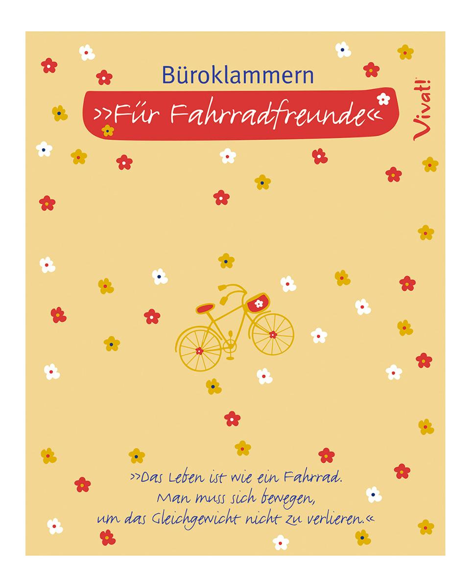 Beispielinhalt (Bild) 4er-Set Büroklammern 'Fahrradfreunde'