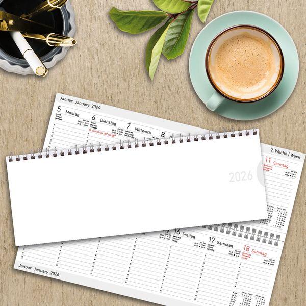 Beispielinhalt (Bild) Tischkalender quer Classic Colourlux 2026 weiß