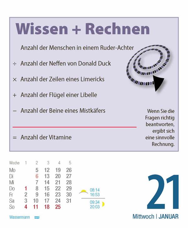 Beispielinhalt (Bild) Gehirnjogging 2026