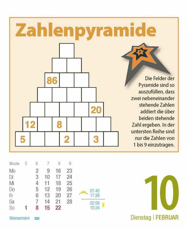 Beispielinhalt (Bild) Gehirnjogging 2026