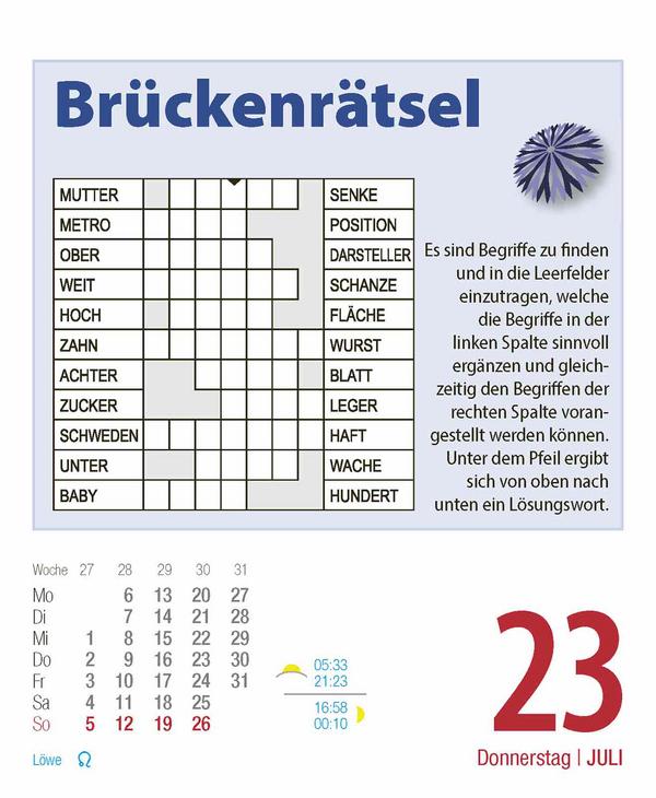Beispielinhalt (Bild) Gehirnjogging 2026