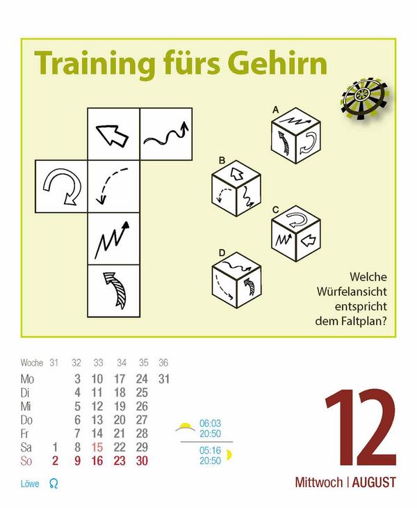 Beispielinhalt (Bild) Gehirnjogging 2026