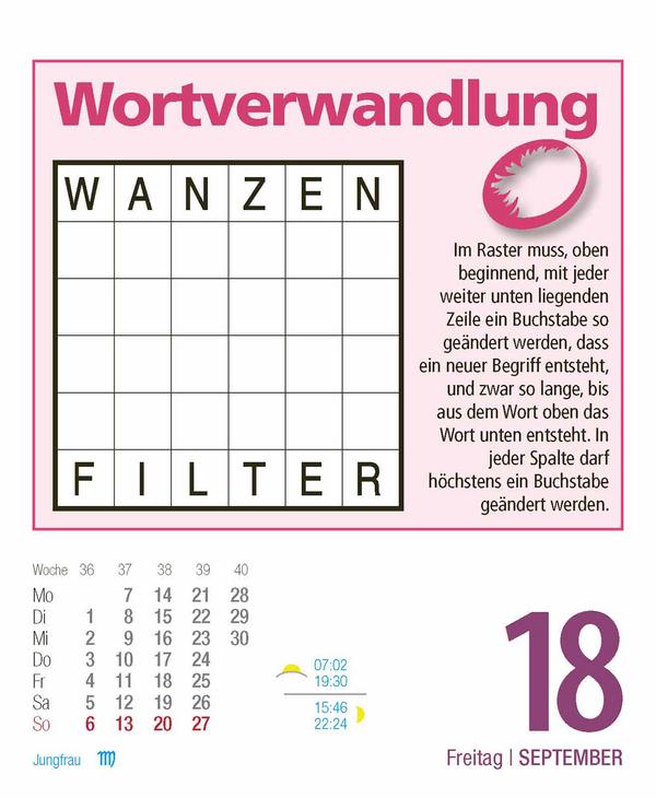 Beispielinhalt (Bild) Gehirnjogging 2026