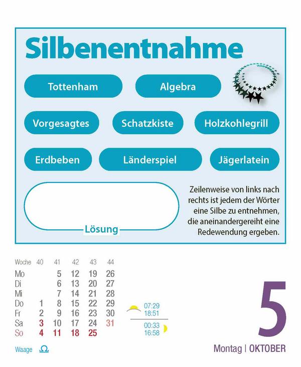 Beispielinhalt (Bild) Gehirnjogging 2026