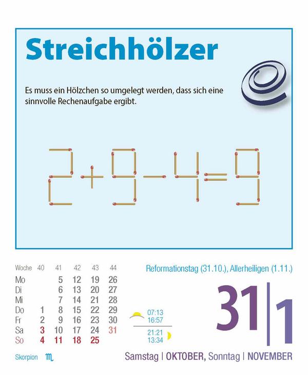 Beispielinhalt (Bild) Gehirnjogging 2026