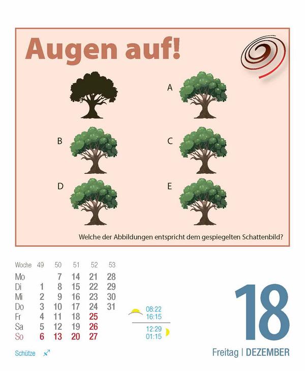 Beispielinhalt (Bild) Gehirnjogging 2026