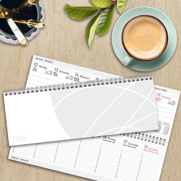 Beispielinhalt (Bild) Tischkalender quer Professional Colourlux 2026 weiß
